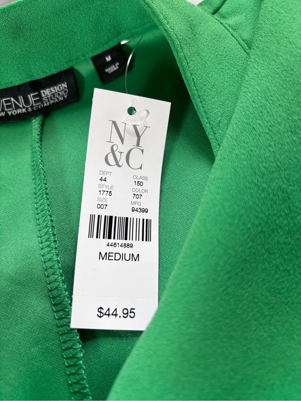Women’s Green Ruffle Capped Top - Picture 3 of 5